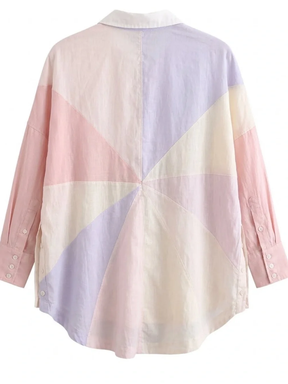 SZ XS FREE PEOPLE RAINBOW RAYS LONG SLEEVE BUTTON DOWN COTTON GAUZE